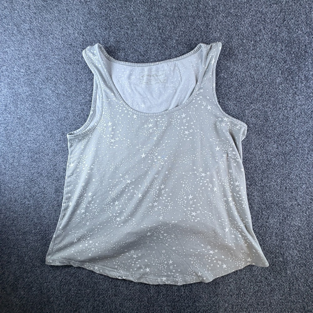 Eddie Bauer Tank Top Womens Medium Gray Star Constellation Scoop Neck Sleepwear